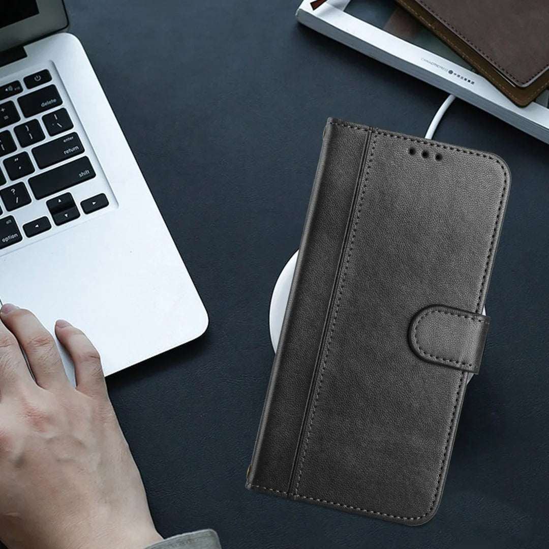 Luxury iPhone Case — Retro Leather Flip Wallet with Card Slots, Magnetic, Shockproof, Dustproof, Soft Non-Slip Cover with Stand