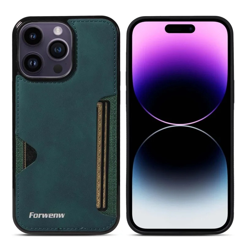 Luxury iPhone Case — Retro PU Leather Wallet Cover with Card Holder, Anti-Fingerprint Scratch-Resistant Design and Secure Storage Compartment