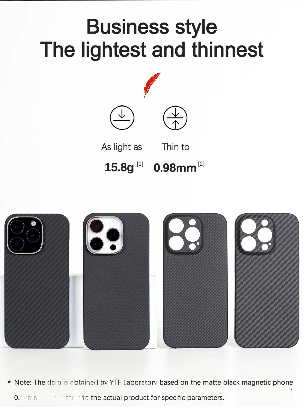 Luxury iPhone Case — SAVIITR Aramid Fiber Magnetic Cover with Carbon Fiber Build, Shockproof Design and MagSafe Compatibility