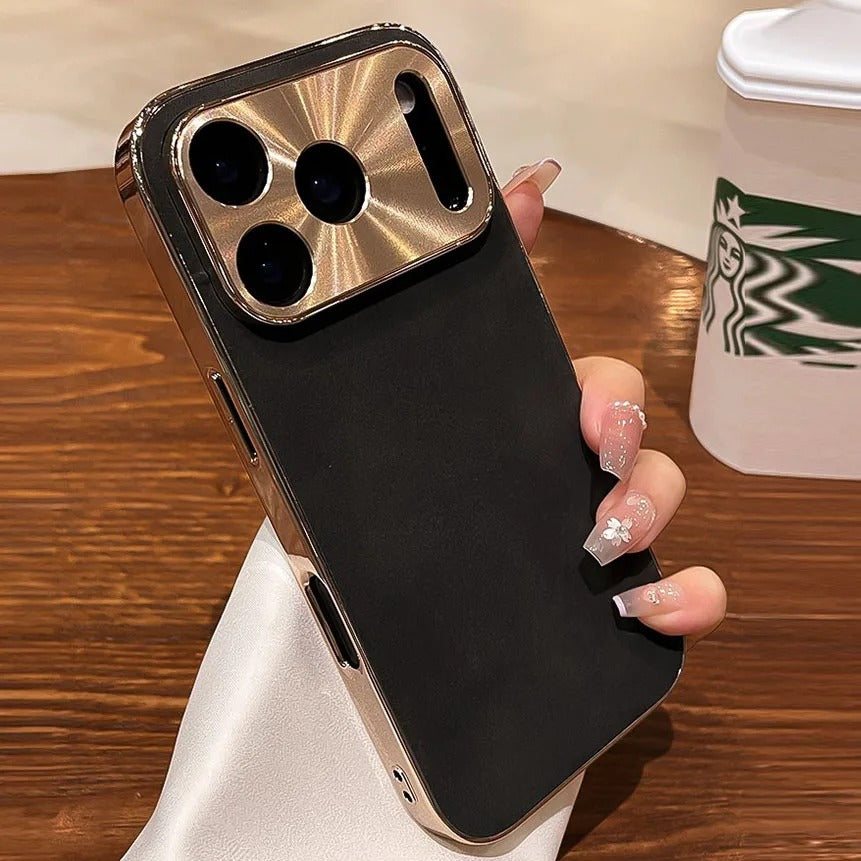 Luxury iPhone Case — Sheepskin-Texture Plating Bumper Cover with Shockproof PC Armor Design, Anti-Fingerprint Lightweight Non-Slip Protection