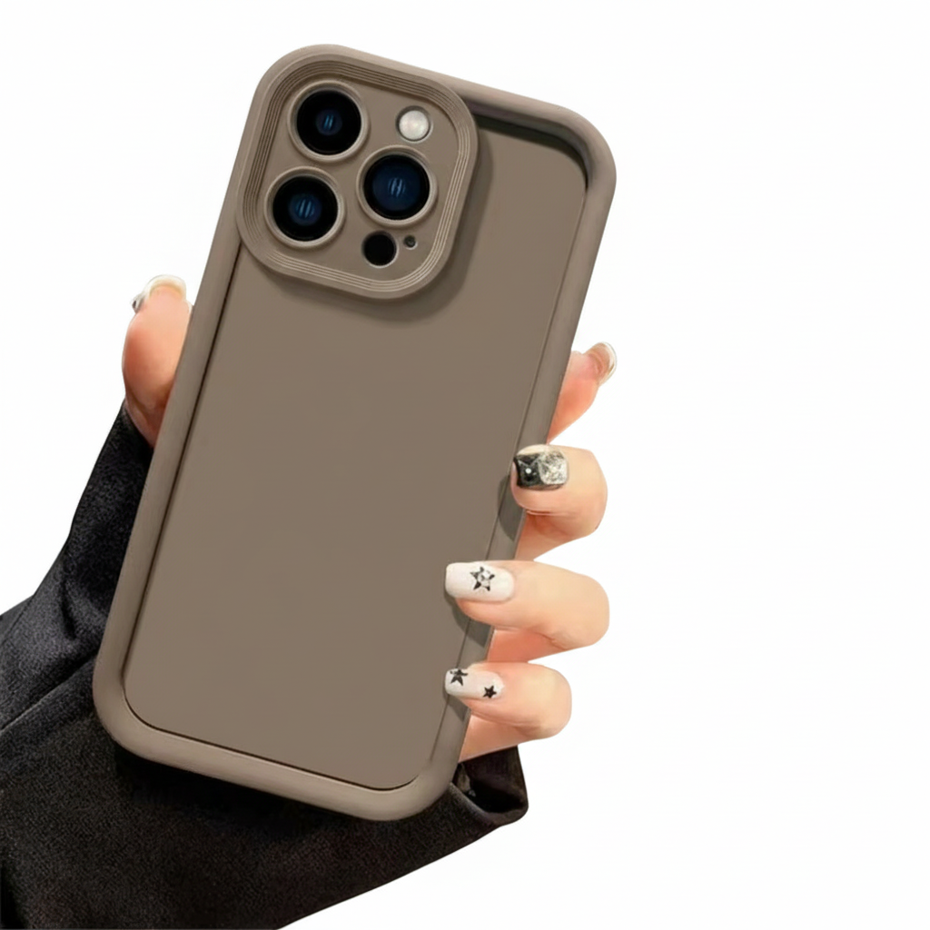 Luxury iPhone Case — Silicone Full-Coverage Shockproof Bumper with Camera Protection, Anti-Fingerprint and Dustproof Design