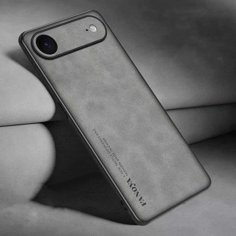 Luxury iPhone Case — Skin-Feel Matte Leather Shockproof Soft Back Full-Coverage Protective Case