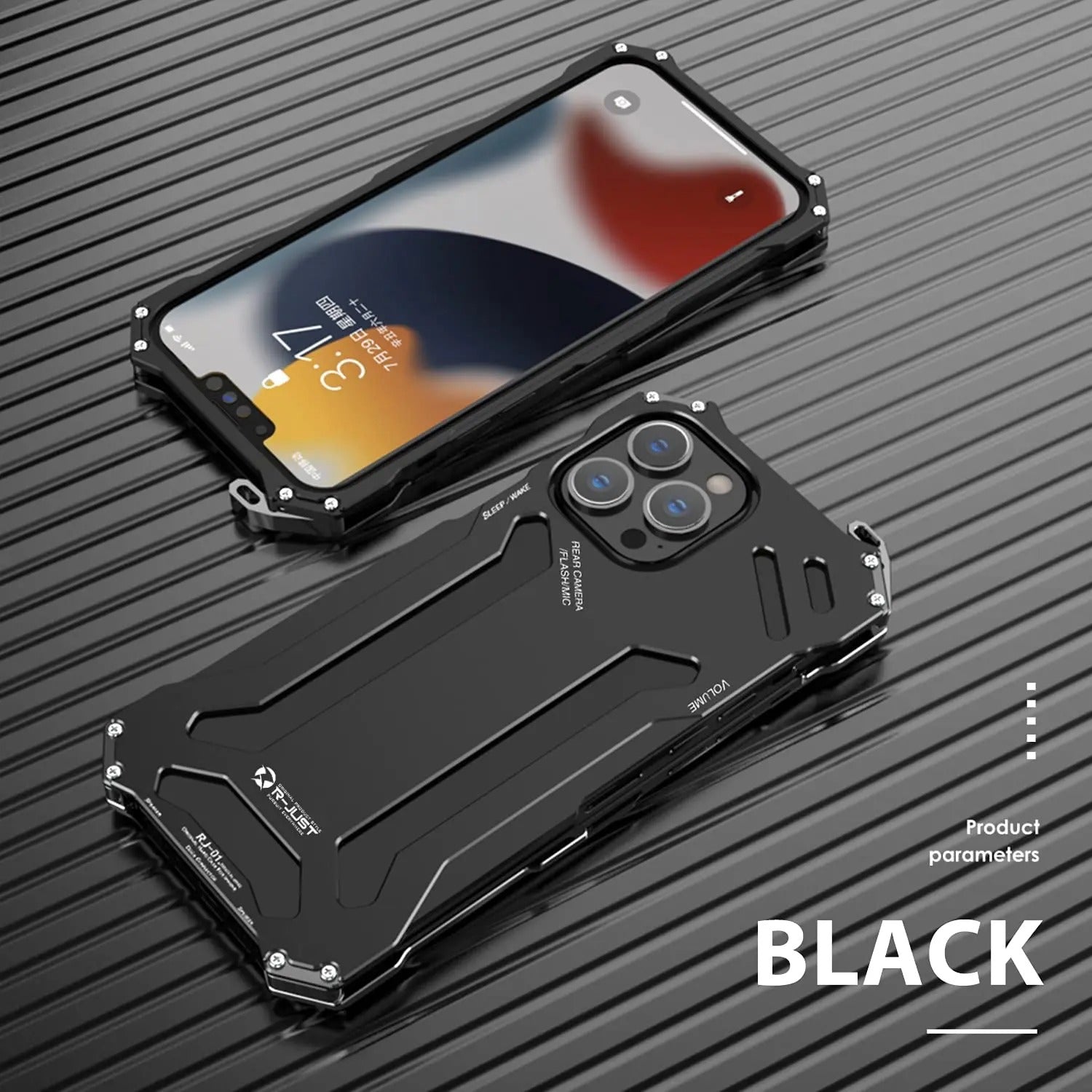 Luxury iPhone Case — Slim Aluminum Metal Shockproof Cover with Hard Back Design, Anti-Fingerprint Anti-Scratch Finish & Non-Slip Heavy-Duty Protection