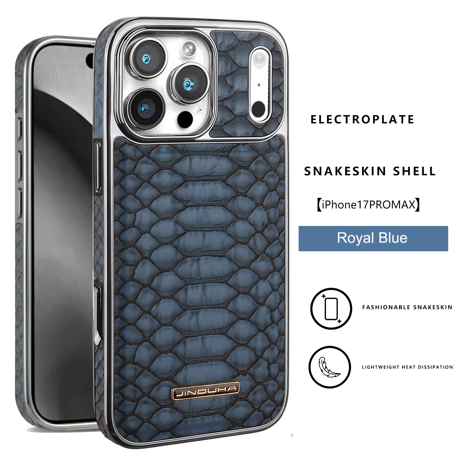 Luxury iPhone Case — Snake-Pattern Leather Cover with Soft Flannel Inner Lining, Premium Protective Design & Stylish Fashion Finish