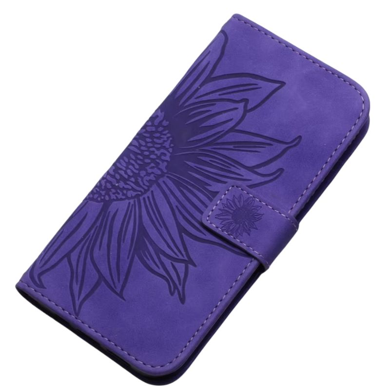 Luxury iPhone Case — Sunflower Leather Wallet Flip Cover with Magnetic Holder, Anti-Scratch Full-Protection Design