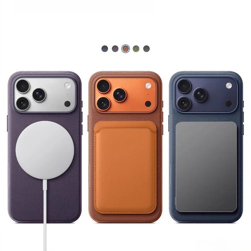 Luxury iPhone Case — TechWoven MagSafe Magnetic Weaving Texture Protective Cover for Wireless Charging