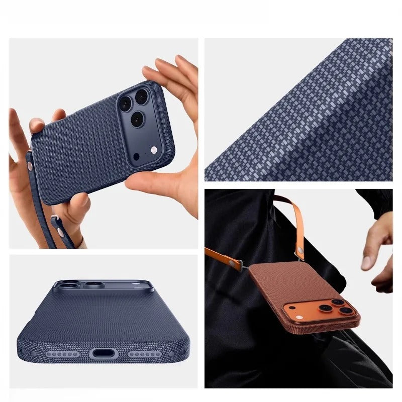 Luxury iPhone Case — TechWoven MagSafe Magnetic Weaving Texture Protective Cover for Wireless Charging
