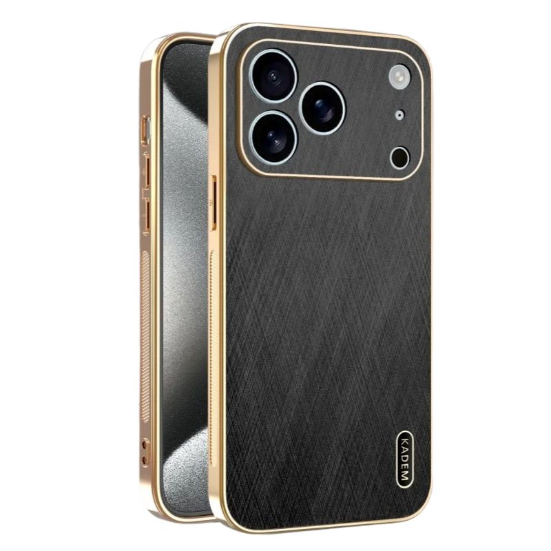 Luxury iPhone Case — Thin Electroplated Golden-Thread PU Leather Cover with Shockproof Anti-Fingerprint Anti-Scratch Protection & Lightweight Non-Slip Design