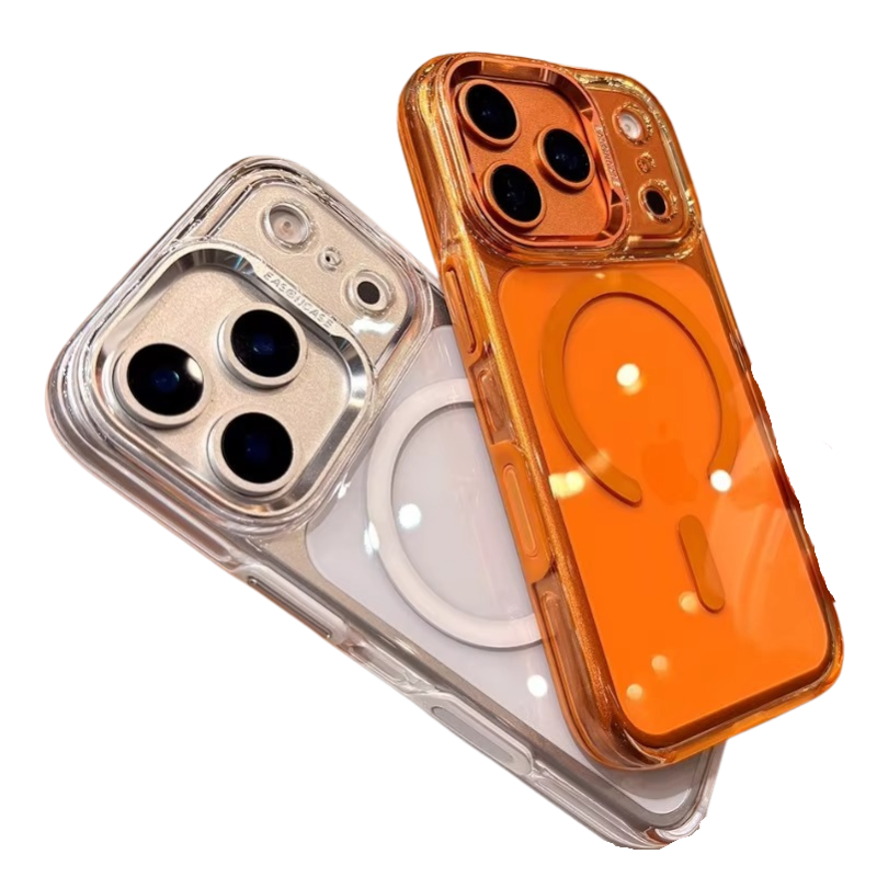 Luxury iPhone Case — Transparent Hard Acrylic MagSafe Cover with Shockproof TPU Edges, Anti-Fingerprint Anti-Scratch Dustproof Lightweight Design