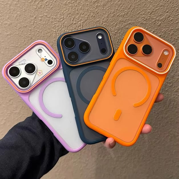 Luxury iPhone Case — Transparent MagSafe Magnetic PC+TPU Shockproof Wireless Charging Back Cover