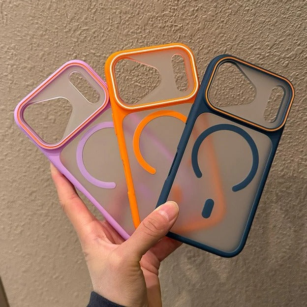 Luxury iPhone Case — Transparent MagSafe Magnetic PC+TPU Shockproof Wireless Charging Back Cover