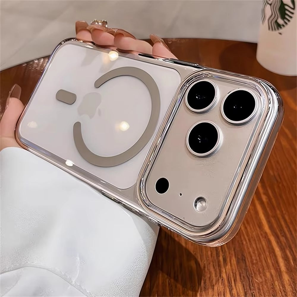 Luxury iPhone Case — Transparent Ultra-Thin MagSafe Magnetic Clear PC+TPU Shockproof Protective Cover