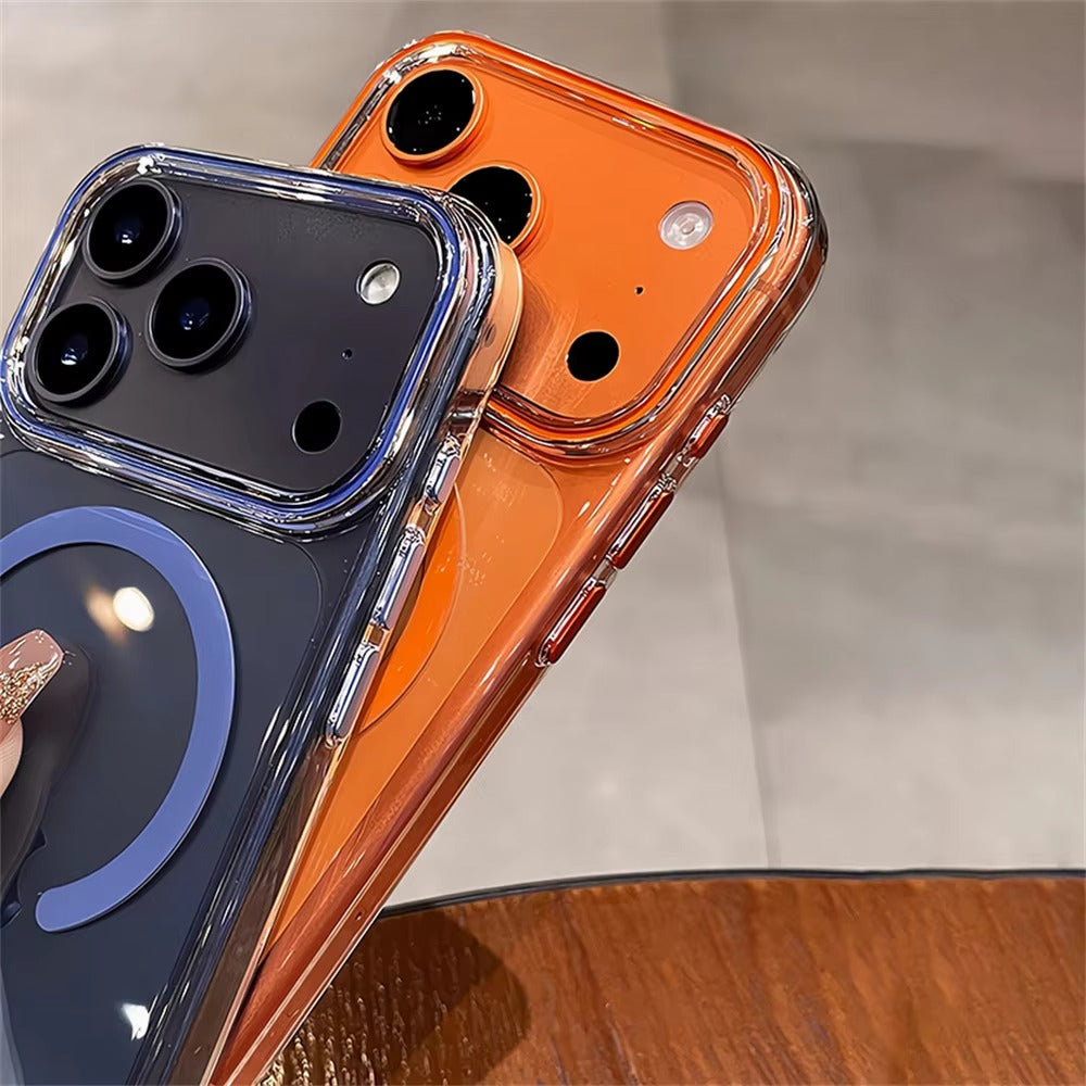 Luxury iPhone Case — Transparent Ultra-Thin MagSafe Magnetic Clear PC+TPU Shockproof Protective Cover