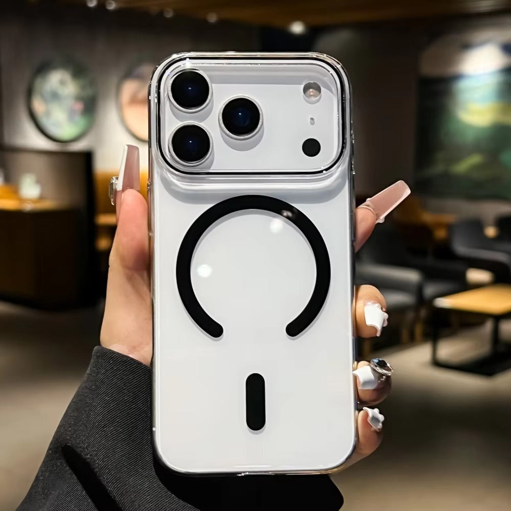 Luxury iPhone Case — Transparent Ultra-Thin MagSafe Magnetic Clear PC+TPU Shockproof Protective Cover