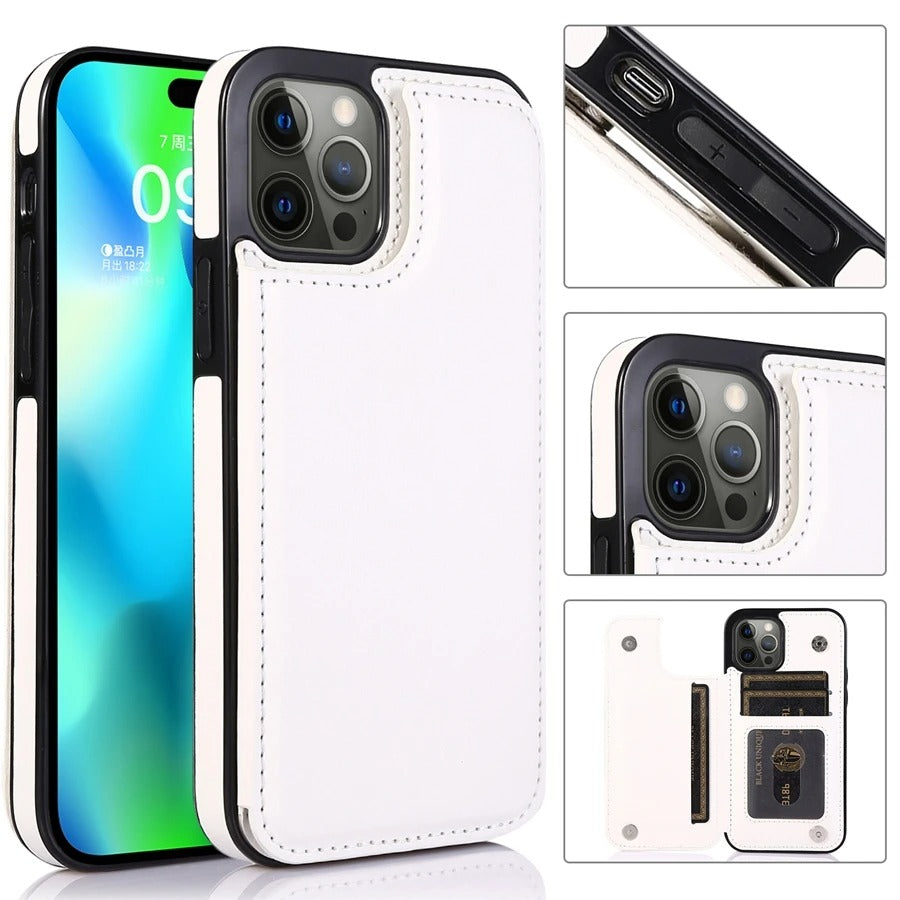 Luxury iPhone Case — Wallet Card Holder Flip Cover with Dual-Layer Leather Build and Full-Protection Design