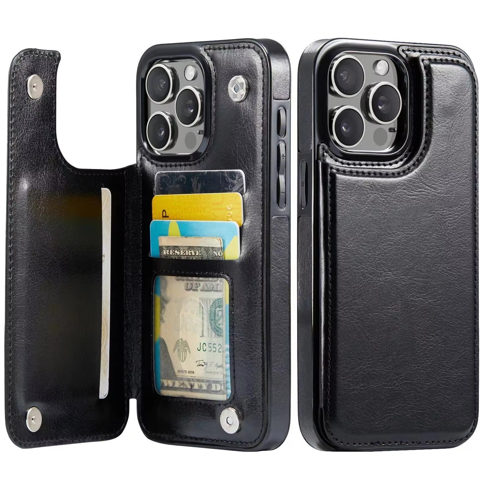 Luxury iPhone Case — Wallet Card Holder Flip Cover with Dual-Layer Leather Build and Full-Protection Design