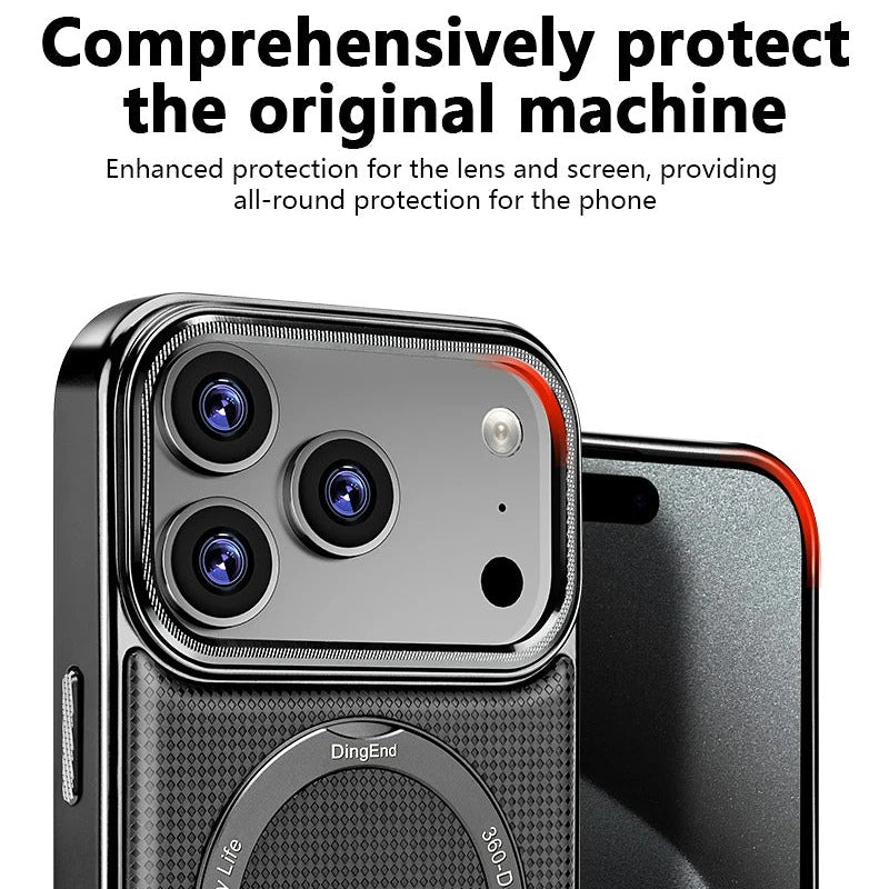 Luxury iPhone Diamond Pattern Leather Case — MagSafe Magnetic Charging, Rotating Bracket Holder, Full Coverage Shockproof Anti-Fingerprint Protection