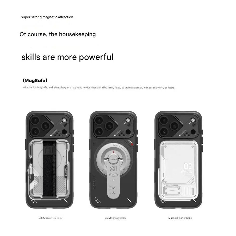 Luxury iPhone Frosted Magnetic Luminous Case — Translucent Full-Inclusive Anti-Drop Cover with Stand, Matte Shockproof Design for iPhone 17 Pro Max