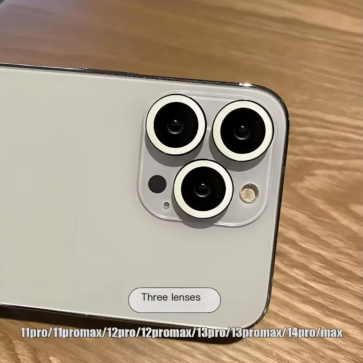 Luxury iPhone Luminous Ceramic Camera Lens Protector, Glowing Lens Ring Glass Cap with Full Coverage, Scratch Resistance & Decorative Protection