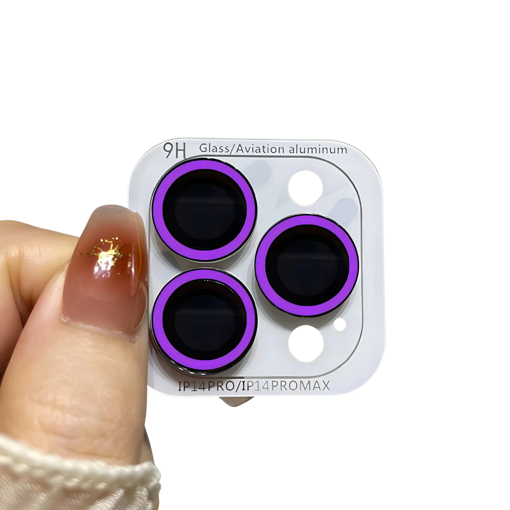 Luxury iPhone Luminous Ceramic Camera Lens Protector, Glowing Lens Ring Glass Cap with Full Coverage, Scratch Resistance & Decorative Protection
