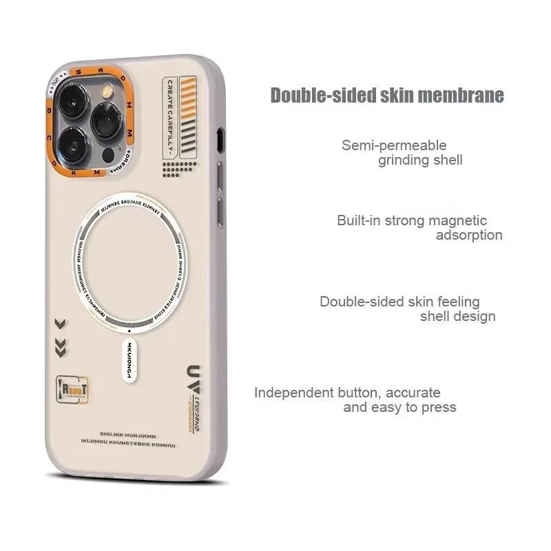 Luxury iPhone MagSafe Case Frosted Matte Cover — Magnetic Wireless Charging Compatible, Dual Layer Fall Protection, Anti-Fingerprint Scratch-Resistant Design