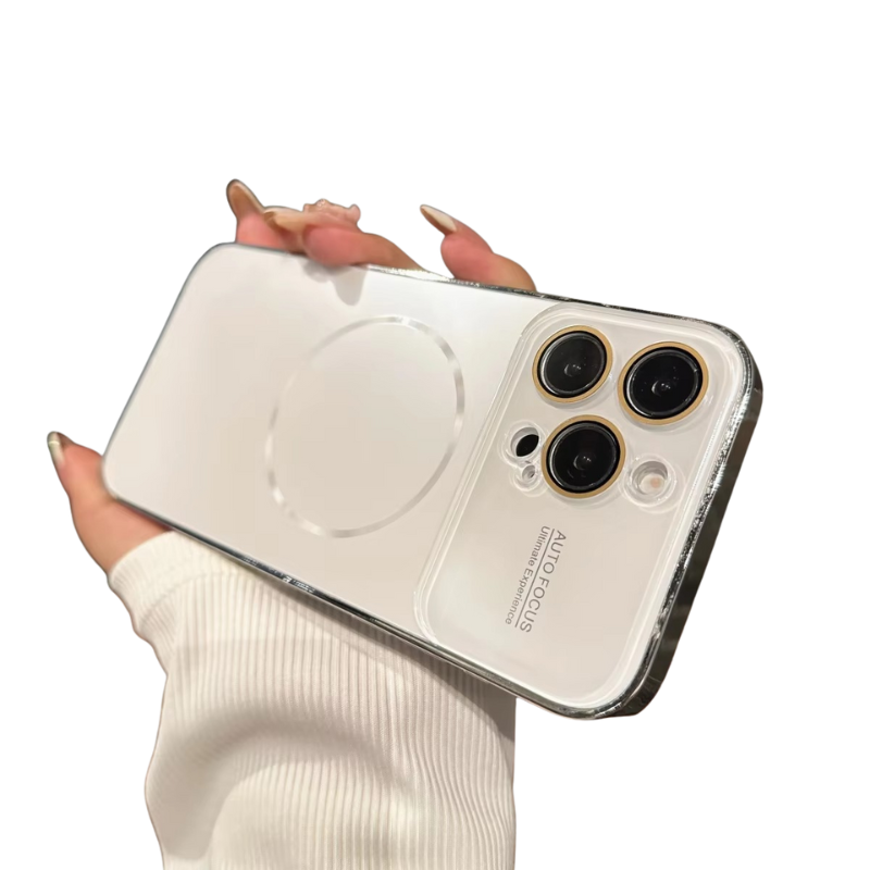 Luxury iPhone MagSafe Case Nanometer Frosted Finish — Large Lens Glass Protection, Magnetic Wireless Charging, Slim Shockproof Anti-Fingerprint Matte Cover