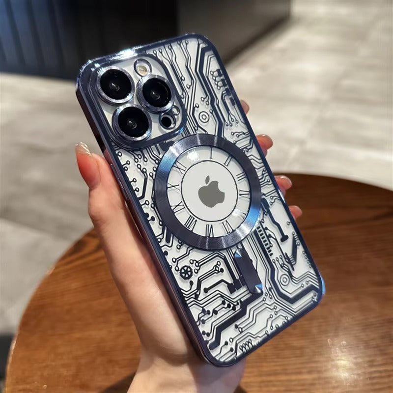 Luxury iPhone MagSafe Case Plating Design — Soft Magnetic Bumper Cover, Wireless Charging Compatible, Slim Shockproof Anti-Fingerprint Transparent Protection