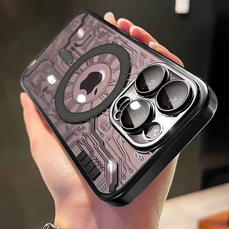 Luxury iPhone MagSafe Case Plating Design — Soft Magnetic Bumper Cover, Wireless Charging Compatible, Slim Shockproof Anti-Fingerprint Transparent Protection