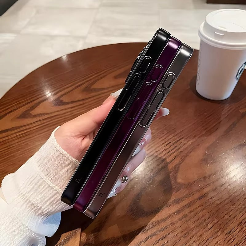 Luxury iPhone MagSafe Case Plating Design — Soft Magnetic Bumper Cover, Wireless Charging Compatible, Slim Shockproof Anti-Fingerprint Transparent Protection