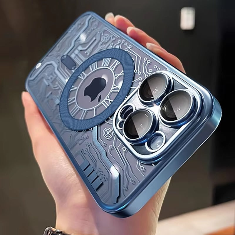 Luxury iPhone MagSafe Case Plating Design — Soft Magnetic Bumper Cover, Wireless Charging Compatible, Slim Shockproof Anti-Fingerprint Transparent Protection