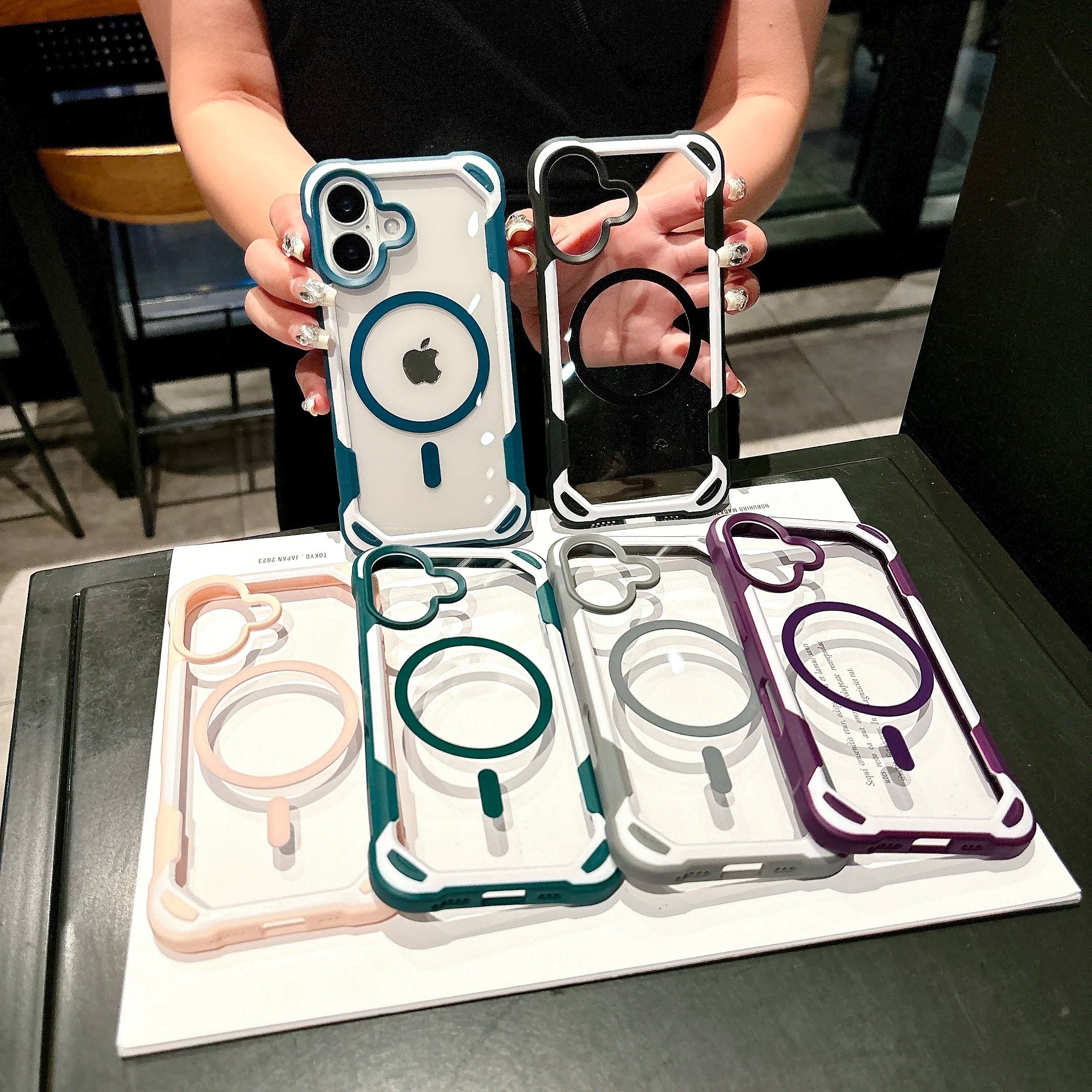 Luxury iPhone MagSafe Hit Color Clear Case — Transparent Shockproof Back Cover with Magnetic Wireless Charging, Slim Anti-Scratch Design