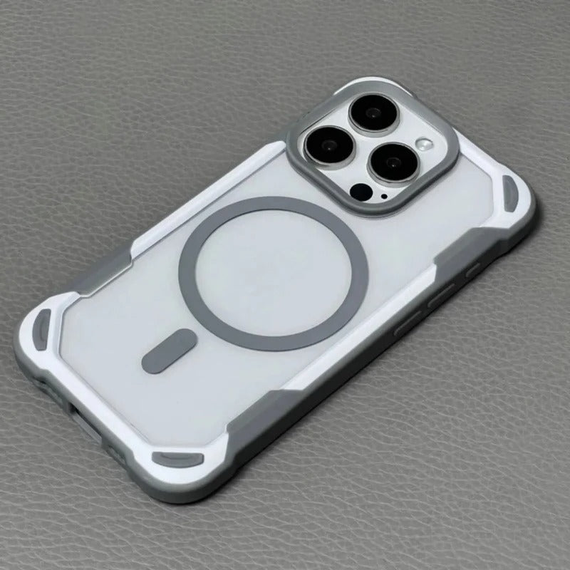 Luxury iPhone MagSafe Hit Color Clear Case — Transparent Shockproof Back Cover with Magnetic Wireless Charging, Slim Anti-Scratch Design