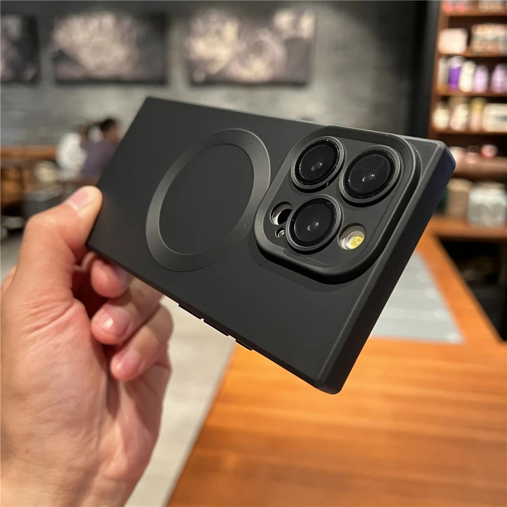 Luxury iPhone MagSafe Matte Case — Soft Silicone Frame Bumper Cover, Slim Shockproof Protection with Anti-Fingerprint Scratch-Resistant Finish