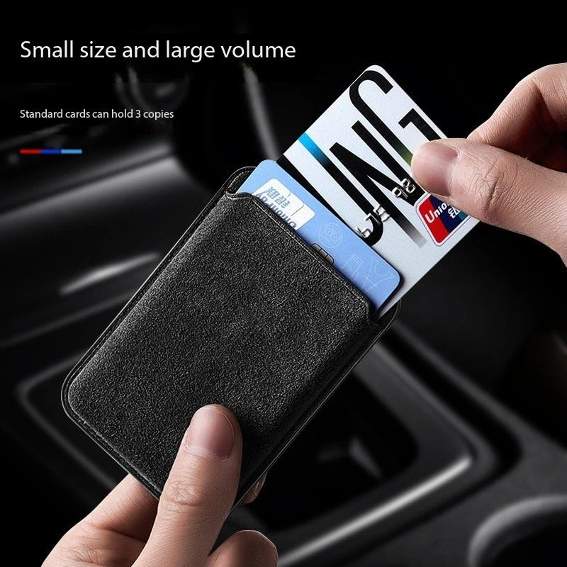 Luxury iPhone Magnetic Microfiber Wallet Case, MagSafe-Compatible Card Holder with Soft-Touch Fabric Finish & Slim Profile