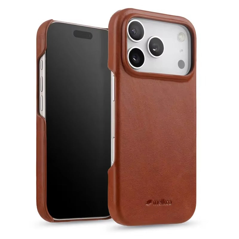 Luxury iPhone Magnetic Oil Wax Leather Case — Handmade Genuine Leather Cover with MagSafe, Slim Shockproof Design, Anti-Fingerprint Scratch-Resistant Finish