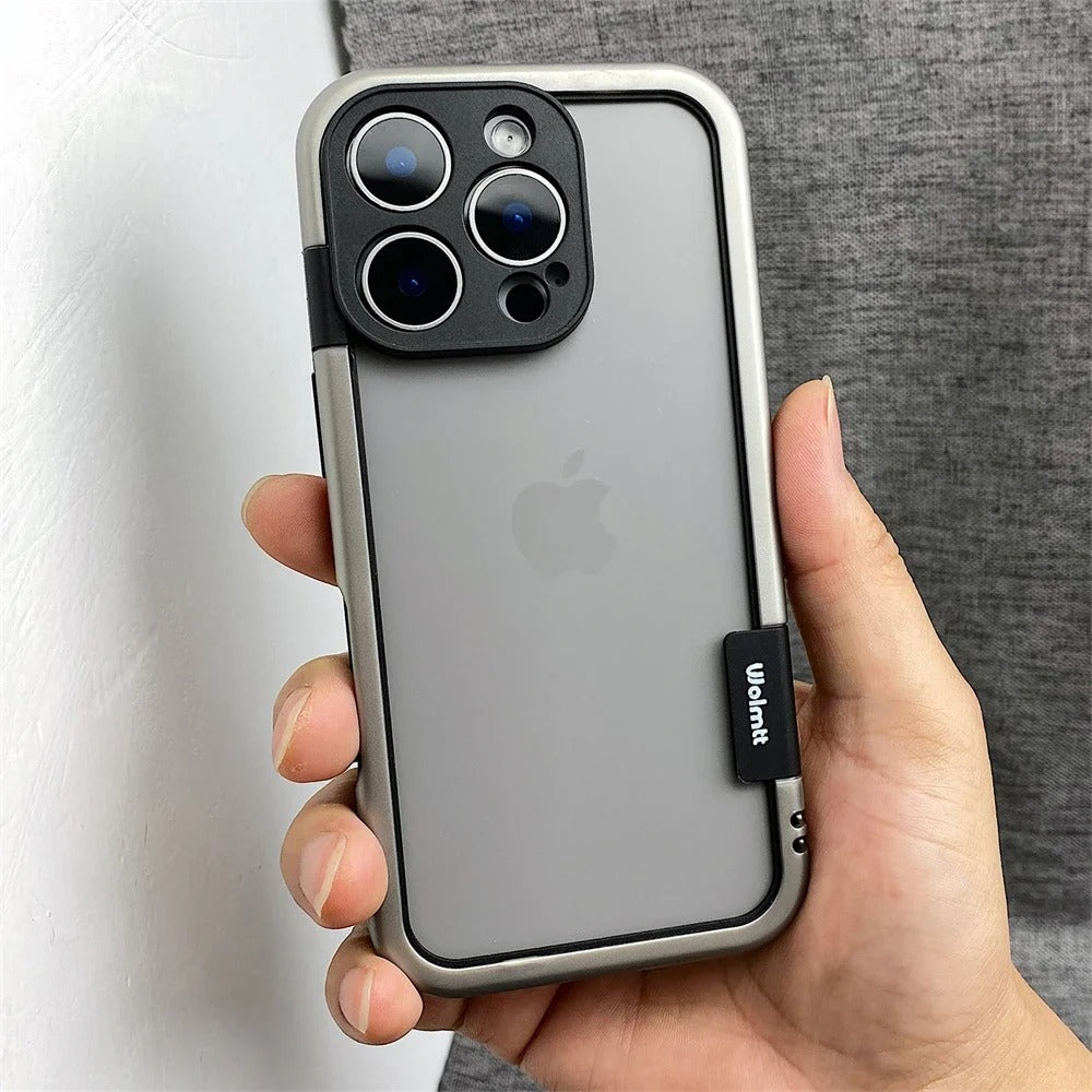 Luxury iPhone Solid Color Silicone Bumper Case — Camera Lens Protection, Shockproof Soft Edge Design with Stylish Color Collision Frame