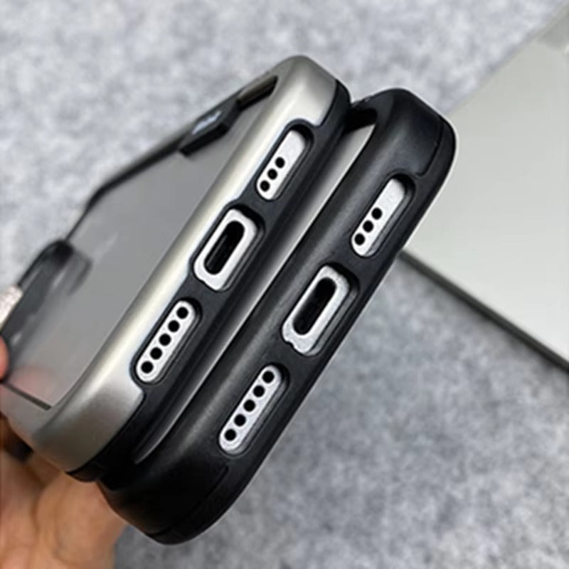 Luxury iPhone Solid Color Silicone Bumper Case — Camera Lens Protection, Shockproof Soft Edge Design with Stylish Color Collision Frame