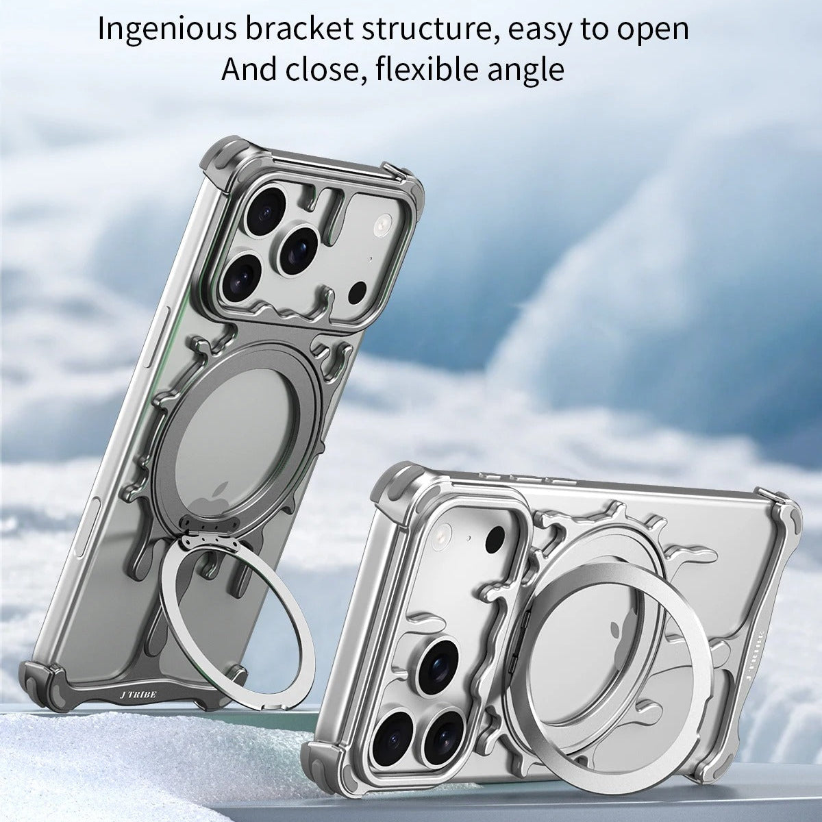 Minimalist iPhone Case — Frameless Magnetic Metal Back Cover with Shockproof Anti-Scratch Dustproof Design