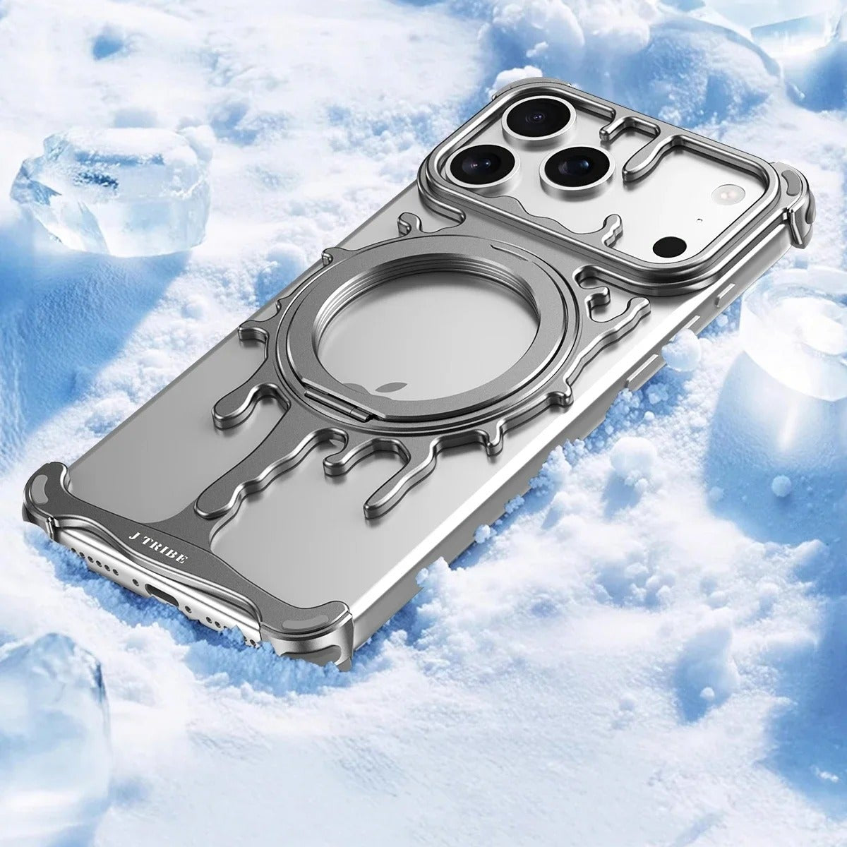 Minimalist iPhone Case — Frameless Magnetic Metal Back Cover with Shockproof Anti-Scratch Dustproof Design