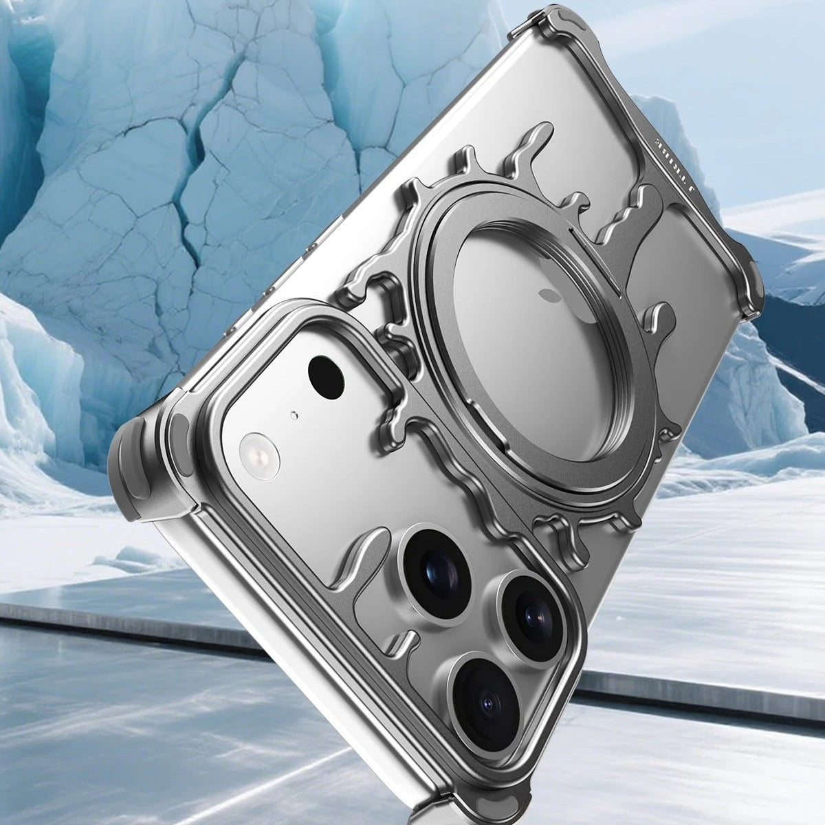 Minimalist iPhone Case — Frameless Magnetic Metal Back Cover with Shockproof Anti-Scratch Dustproof Design