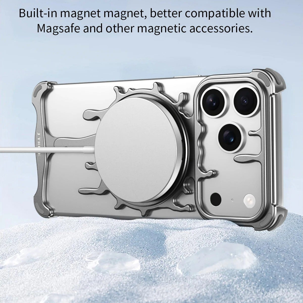 Minimalist iPhone Case — Frameless Magnetic Metal Back Cover with Shockproof Anti-Scratch Dustproof Design