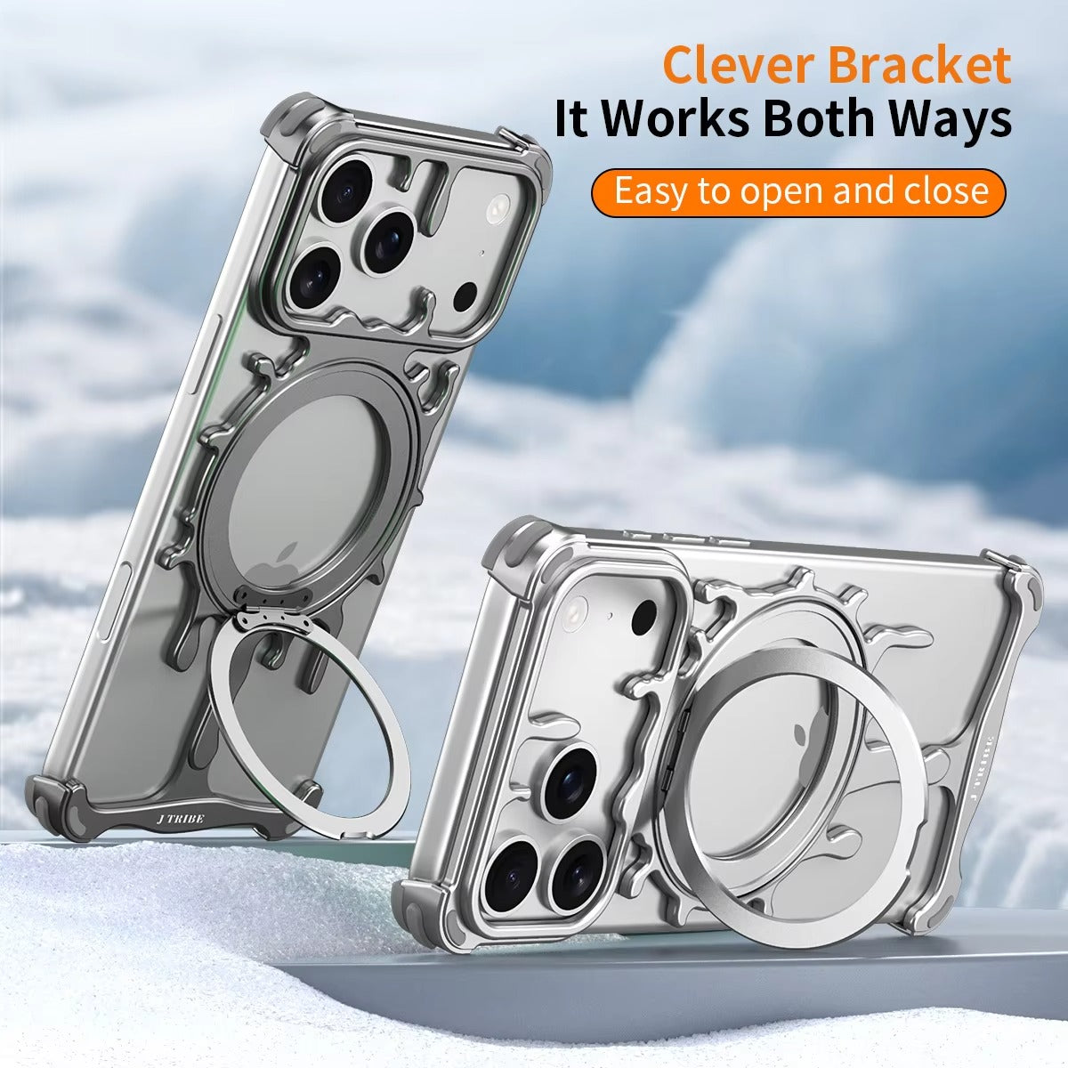 Minimalist iPhone Case — Frameless Magnetic Metal Back Cover with Shockproof Anti-Scratch Dustproof Design