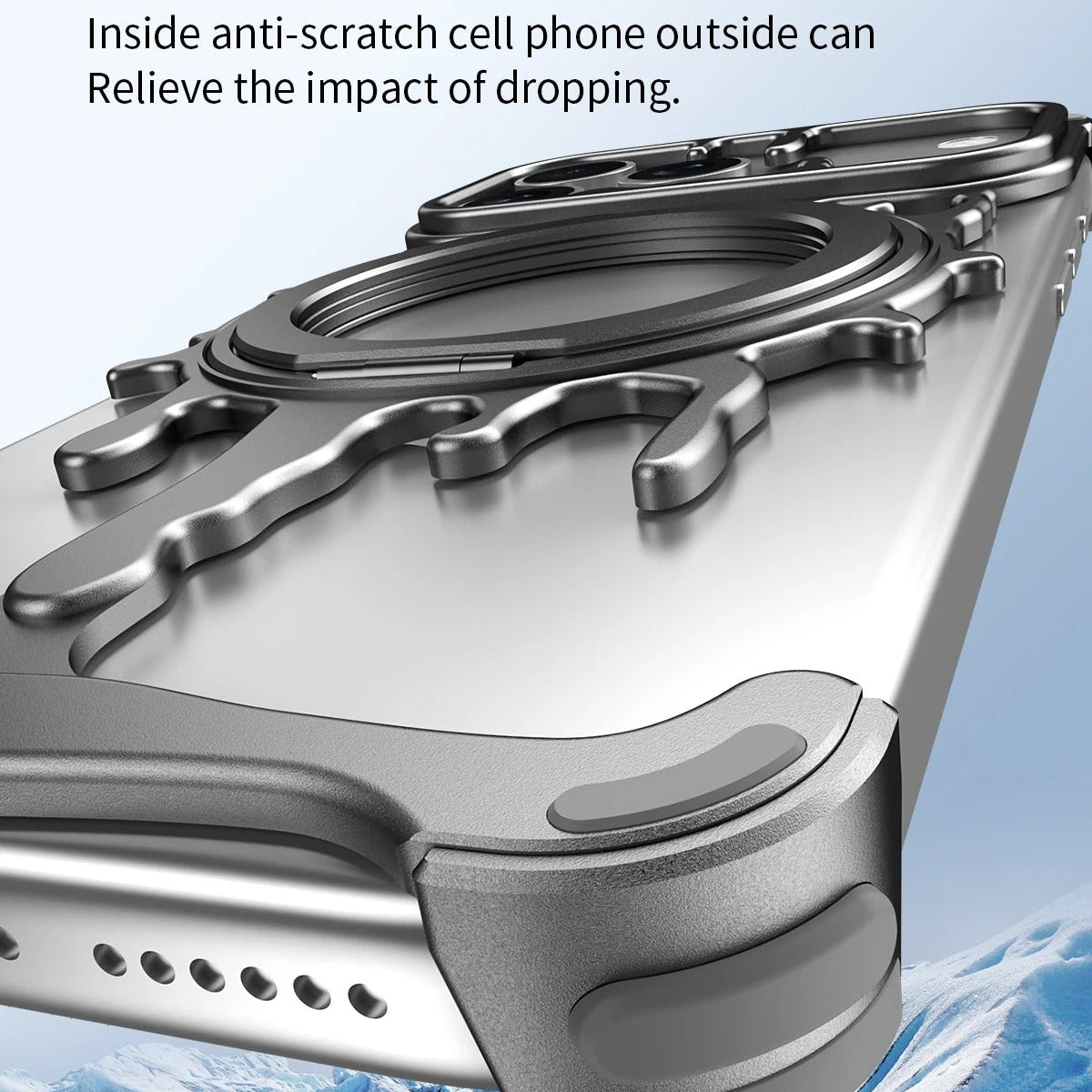 Minimalist iPhone Case — Frameless Magnetic Metal Back Cover with Shockproof Anti-Scratch Dustproof Design