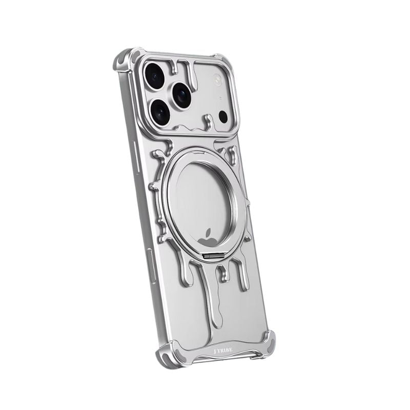 Minimalist iPhone Case — Frameless Magnetic Metal Back Cover with Shockproof Anti-Scratch Dustproof Design