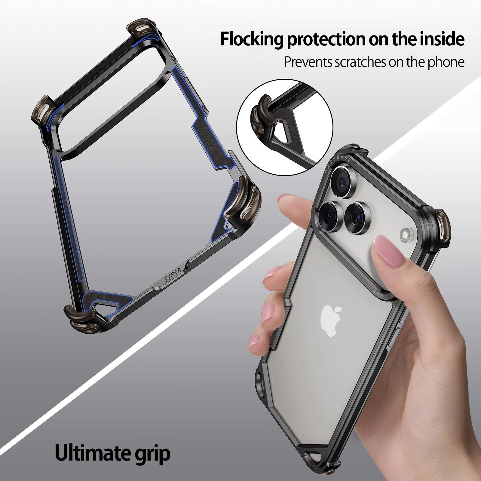 Minimalist iPhone Case — Ultra-Thin Aluminum Alloy Cover with Shockproof Protection and Wireless-Charging Support