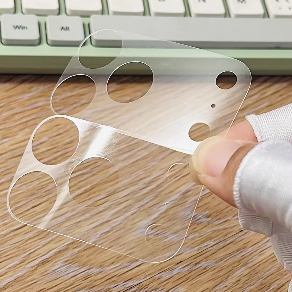 Minimalist iPhone Fiber Camera Lens Protective Film, HD & Matte Transparent Coverage with Lightweight Hollow Base, Scratch Resistance