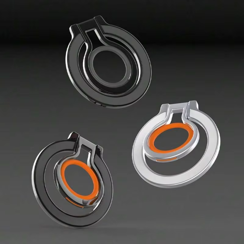 Minimalist iPhone Magnetic Finger Ring Holder, Slim MagSafe Phone Grip Stand with Secure Hold & Smooth Rotation