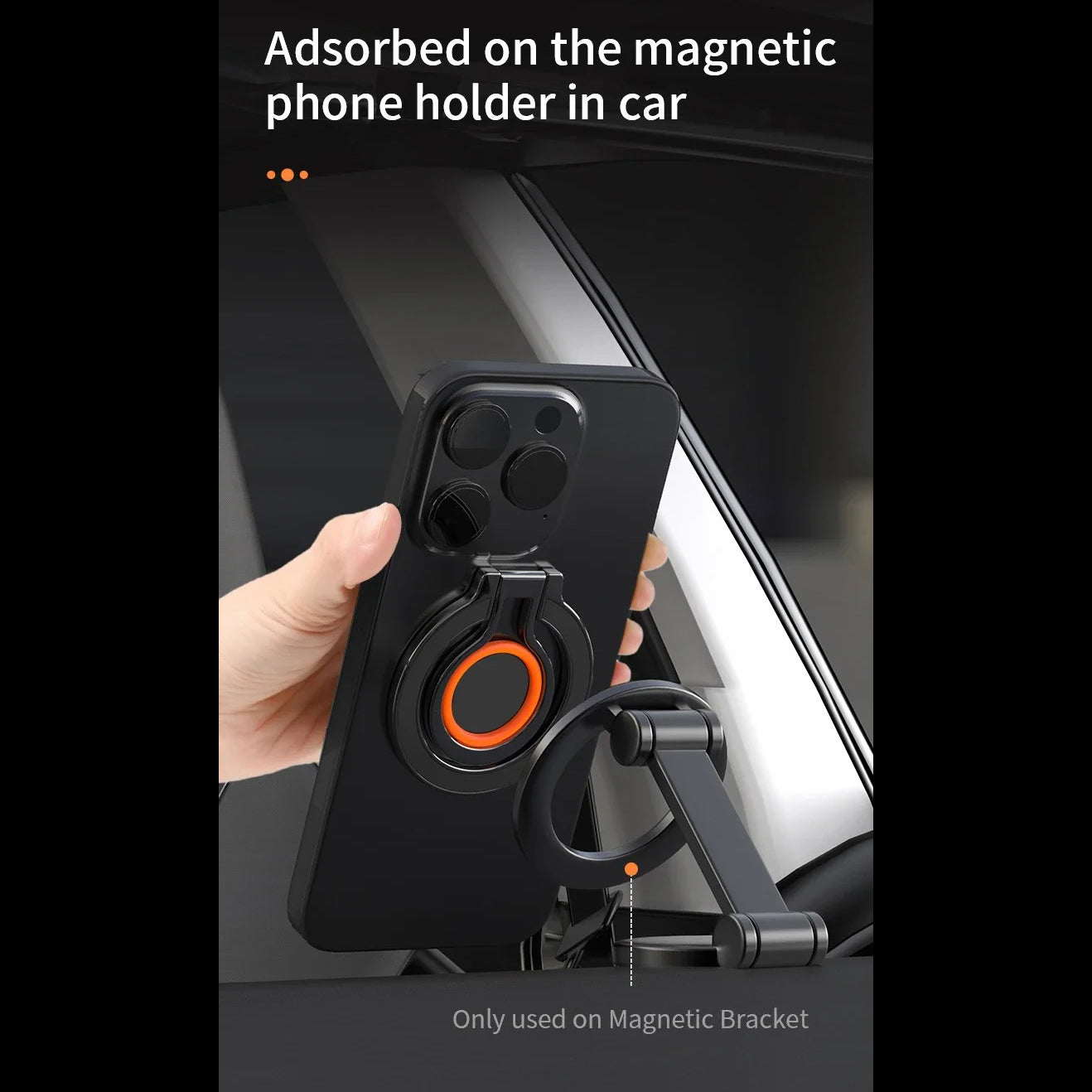 Minimalist iPhone Magnetic Finger Ring Holder, Slim MagSafe Phone Grip Stand with Secure Hold & Smooth Rotation