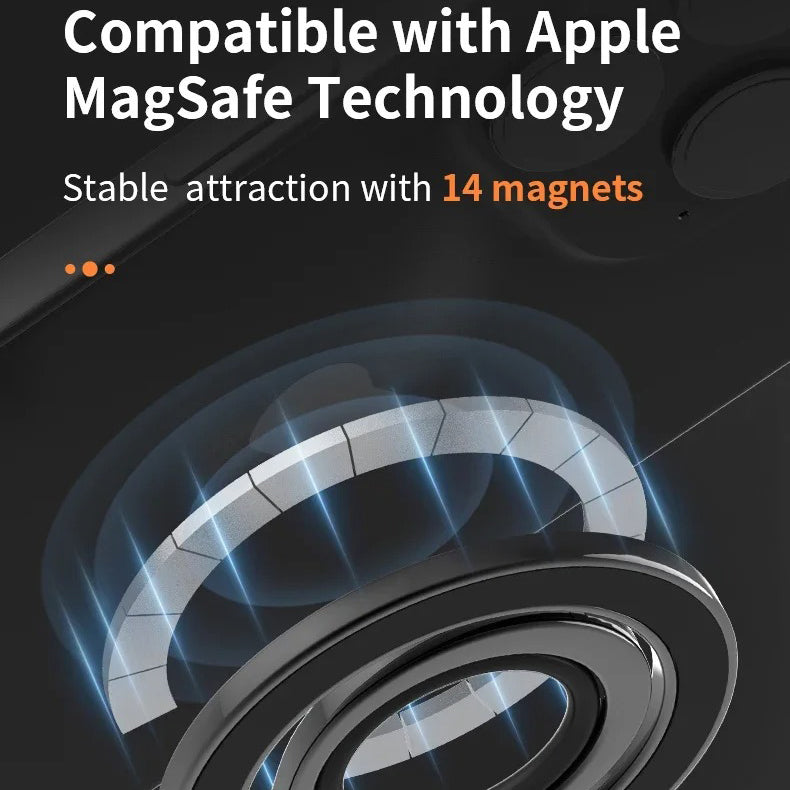Minimalist iPhone Magnetic Finger Ring Holder, Slim MagSafe Phone Grip Stand with Secure Hold & Smooth Rotation