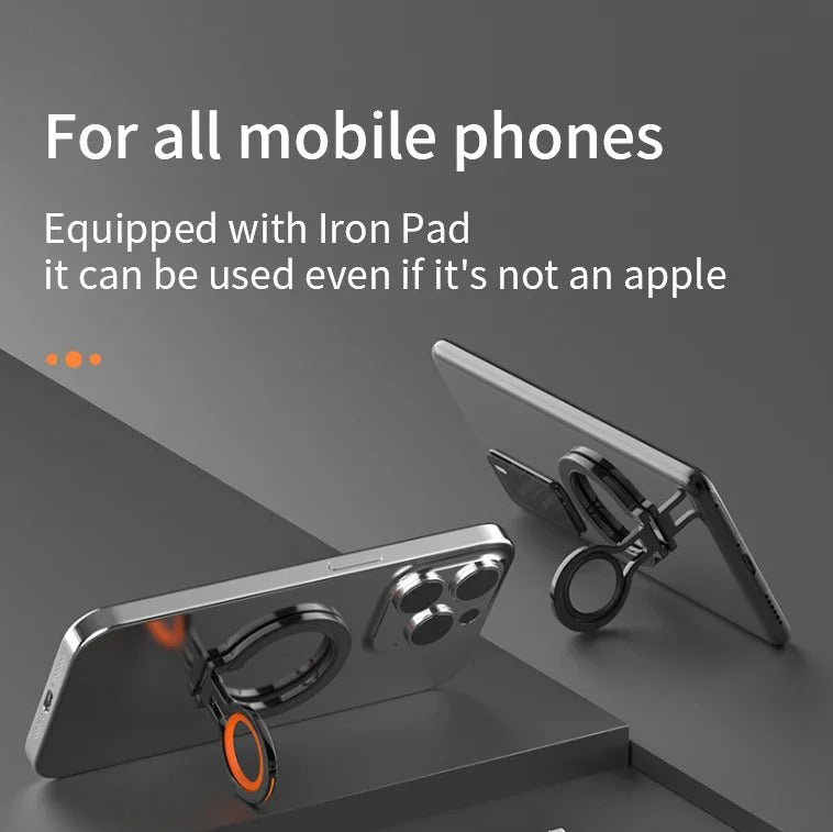 Minimalist iPhone Magnetic Finger Ring Holder, Slim MagSafe Phone Grip Stand with Secure Hold & Smooth Rotation